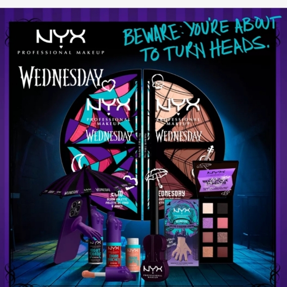 NYX LIMITED EDITION WEDNESDAY CELLO EYELINER LIP OIL BLUSH & BLACK LINER - Picture 15 of 15